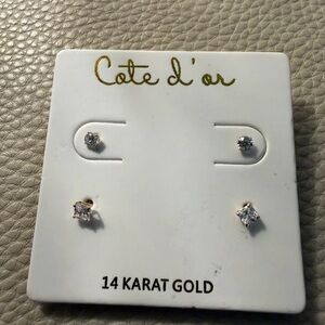 14KT Stud Earrings Set